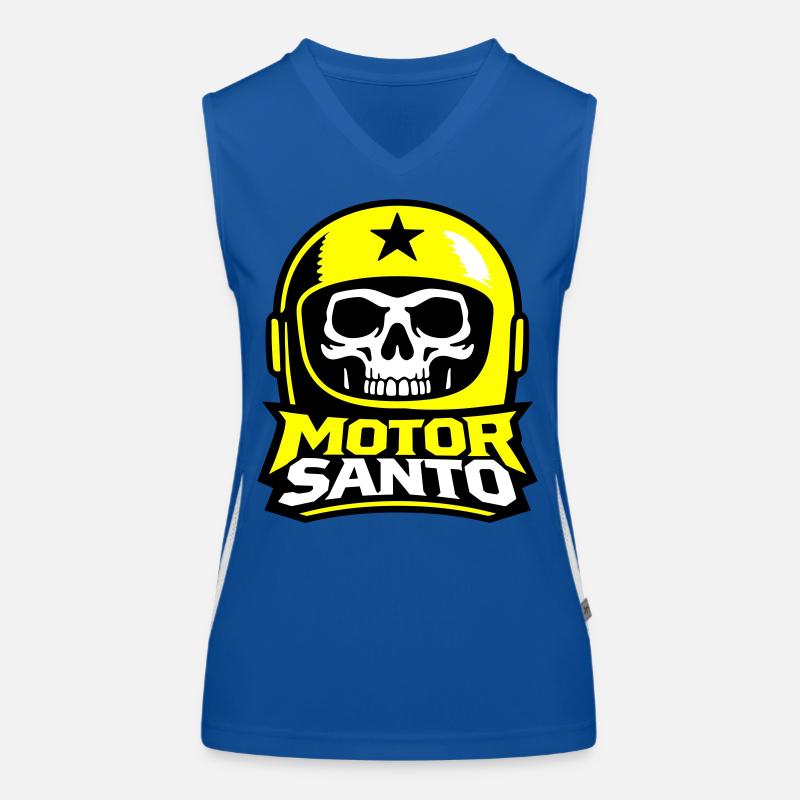 Motor Santo Schädel Logo Funktionelles Kontrast-Tank Top für Frauen