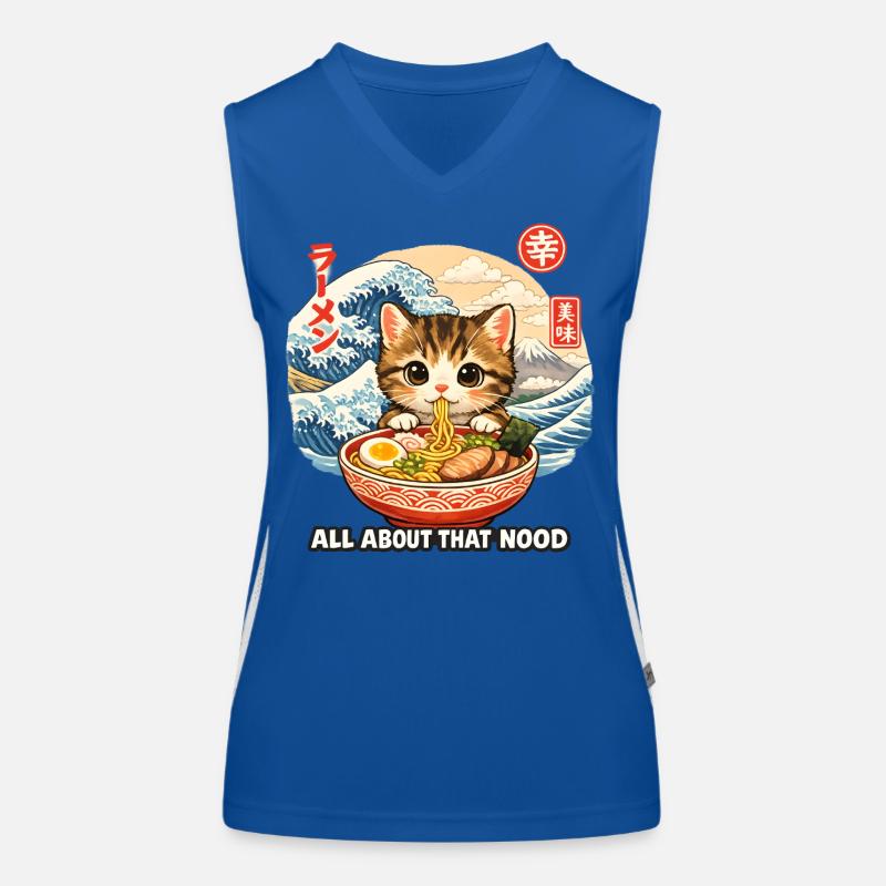 Katzen ramen Ukiyo-e  Funktionelles Kontrast-Tank Top für Frauen