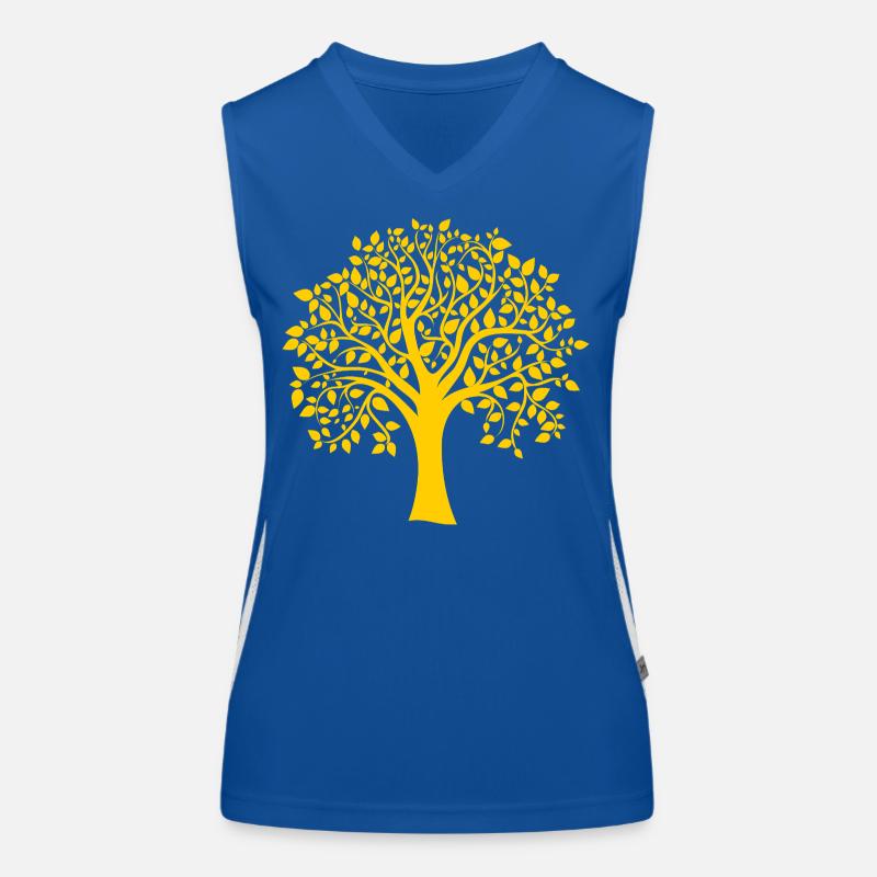 Base Yellow Jumbo Tree Print Silhouette Women's Functional Contrast Tank Top