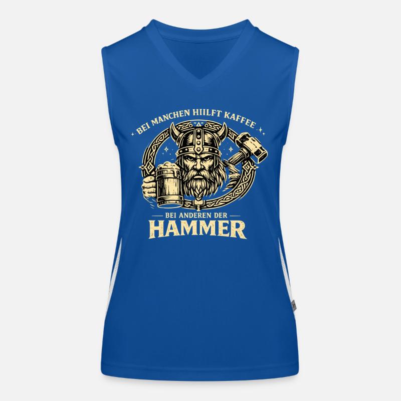 Le café aide ? Sinon, le marteau | Vikings Débardeur respirant contrasté Femme