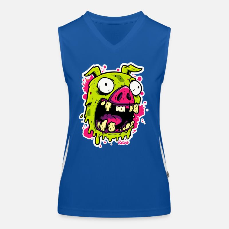 Zombi Schweine Gesicht  Funktionelles Kontrast-Tank Top für Frauen