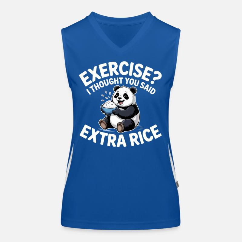 Panda mit Reis-Witz Funktionelles Kontrast-Tank Top für Frauen