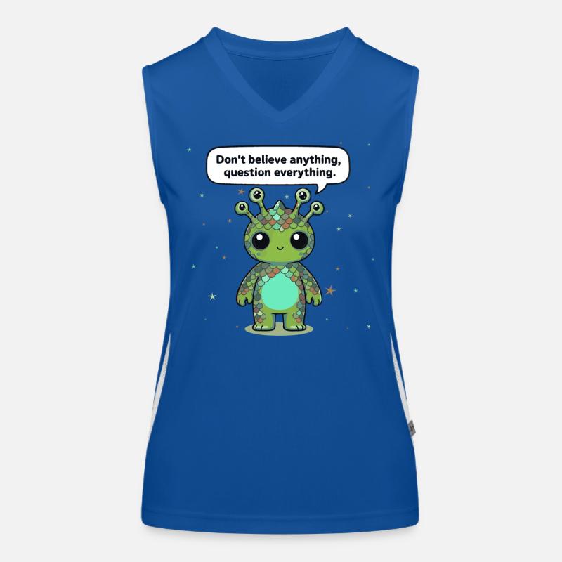 Neugieriges Alien - Statement: Hinterfrage alles Funktionelles Kontrast-Tank Top für Frauen