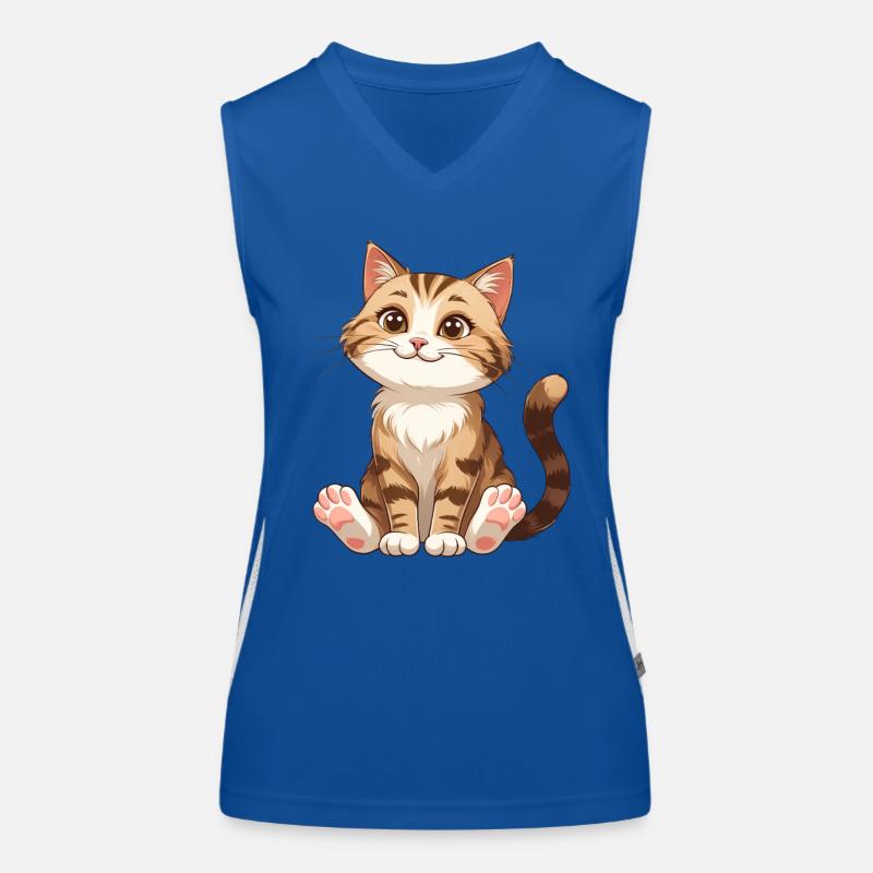 Cuddly kitten in the sunlight Women's Functional Contrast Tank Top