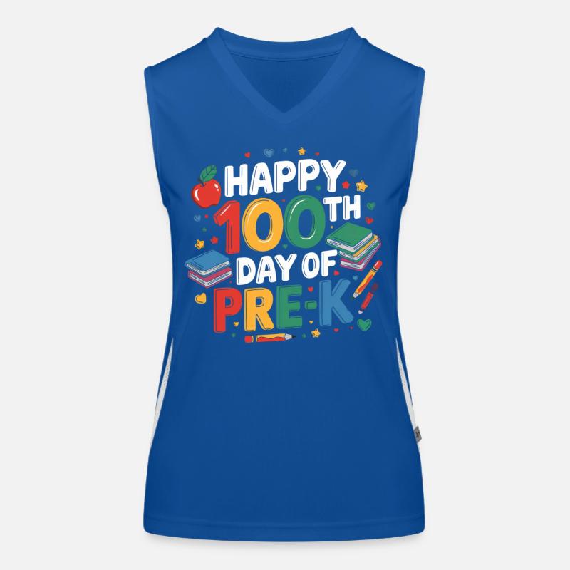 Fröhlicher 100. Tag Vorschule Funktionelles Kontrast-Tank Top für Frauen
