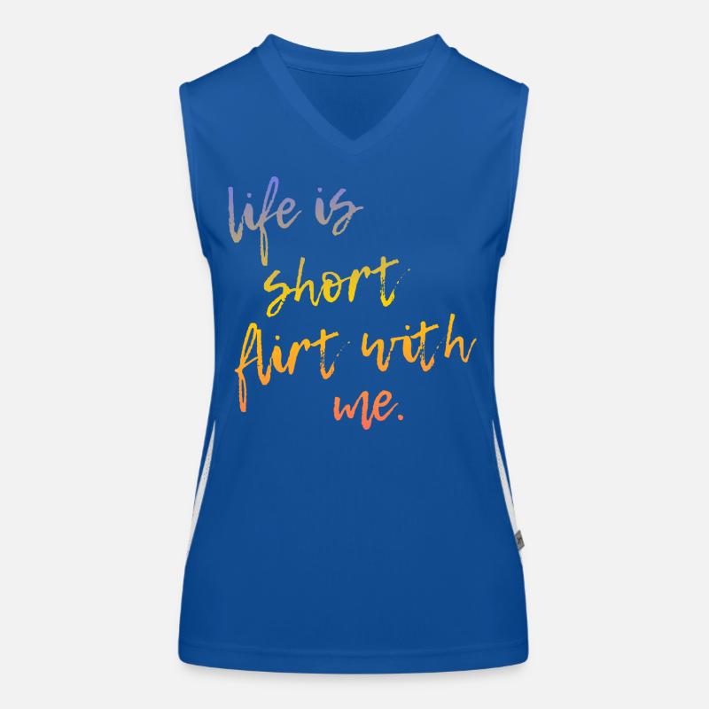 Life is Short Flirt With Me - Tour Gradient Script Women's Functional Contrast Tank Top