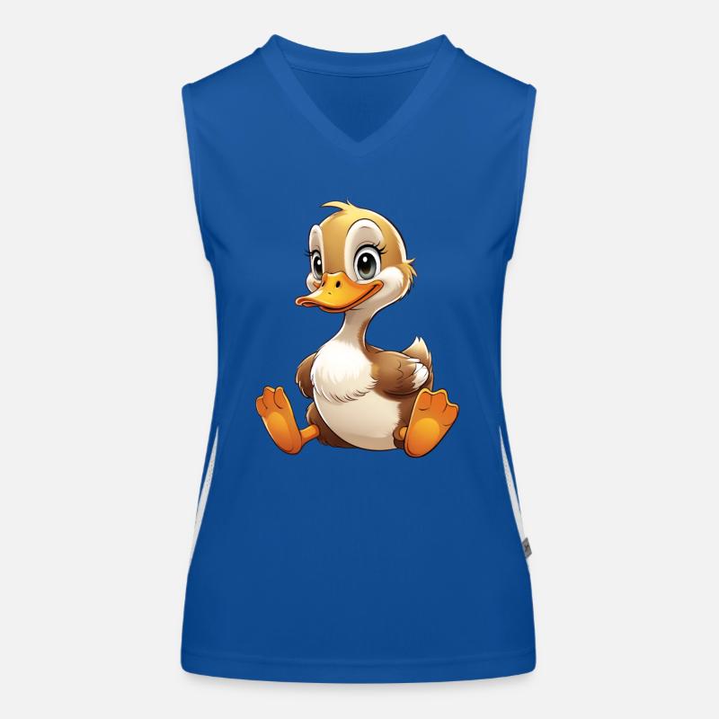 Niedliche Enten-Comicfigur Funktionelles Kontrast-Tank Top für Frauen