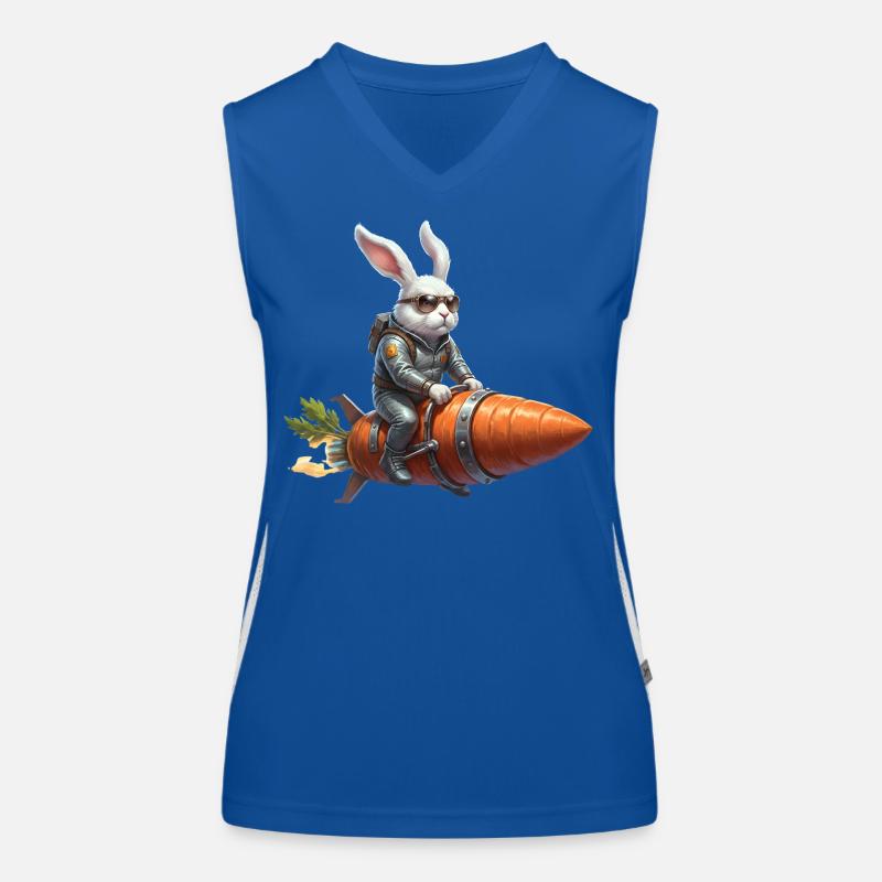Rocket Easter Bunny Spays Women's Functional Contrast Tank Top