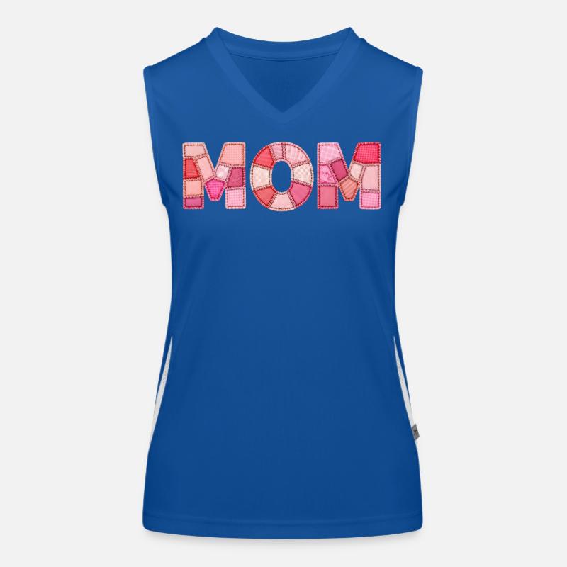DIY Patchwork Style Mom Typography Mom Women's Functional Contrast Tank Top