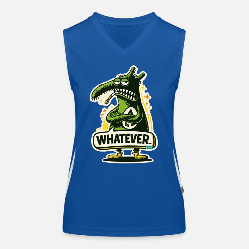 Dino Monstre Vert avec Peu importe l’Attitude Débardeur respirant contrasté Femme