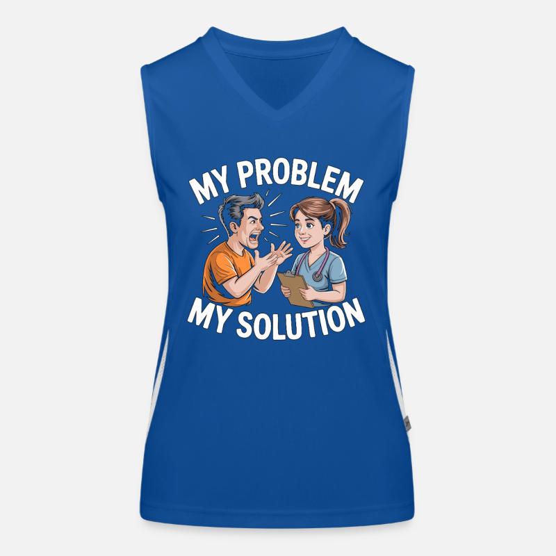 Pediatric OT My Problem My Solution Pictogram Mom Women's Functional Contrast Tank Top