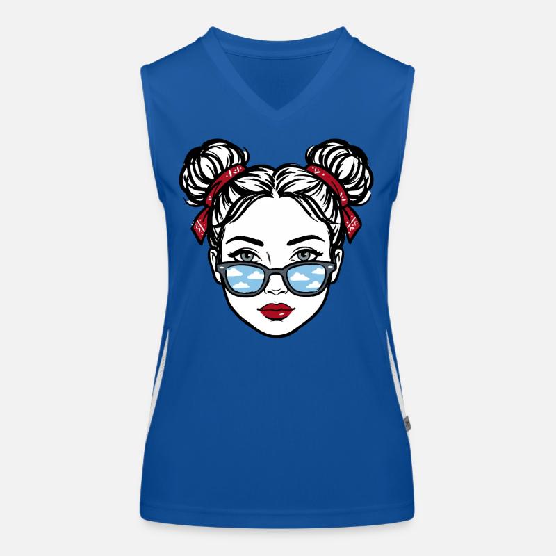 Fille à lunettes Cloud Reflex Pop Art Débardeur respirant contrasté Femme