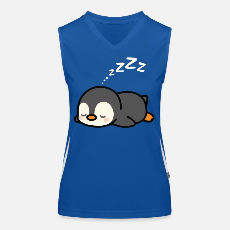 Süßes Pinguin-Nickerchen Funktionelles Kontrast-Tank Top für Frauen