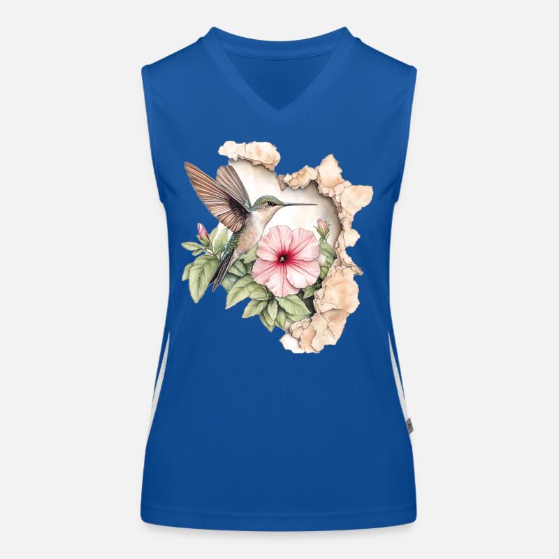 Colibri avec fleur Débardeur respirant contrasté Femme