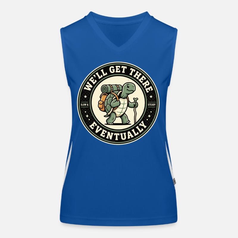 We'll Get There Eventually Wandering Turtle Women's Functional Contrast Tank Top