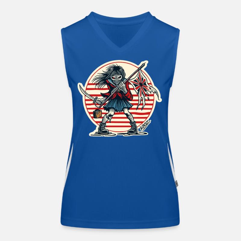 Rogue Samurai Maiden with Tattered Flag Women's Functional Contrast Tank Top
