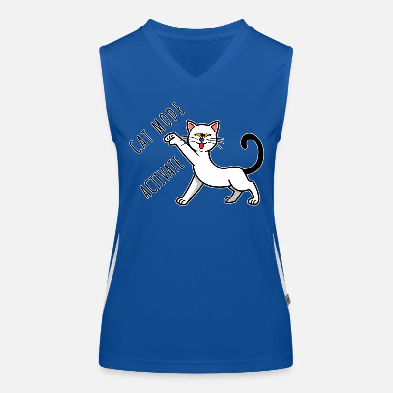 Cat Mode Activate - Women's Functional Contrast Tank Top - royal/white