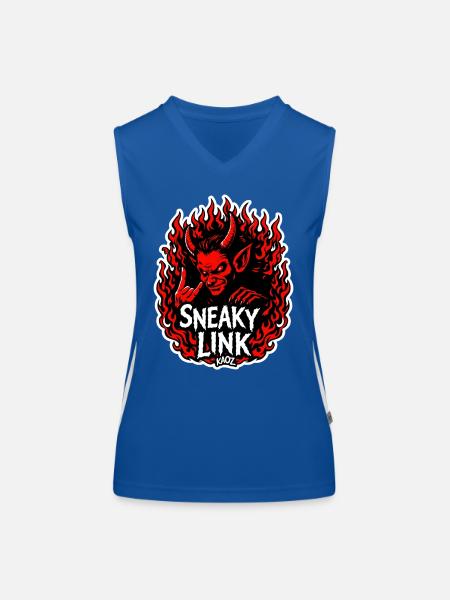 Infernalischer Hinterhältiger Link - Funktionelles Kontrast-Tank Top für Frauen - Royal/Weiß - Vorne