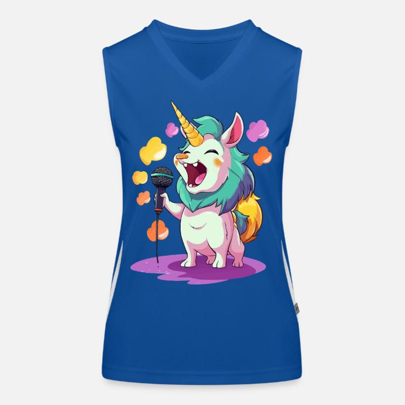 Interprète de scène licorne chantante Débardeur respirant contrasté Femme