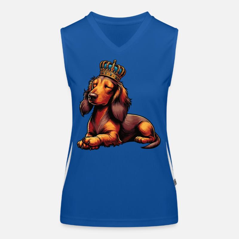 Langhaardackel Dackel Dackelhalter Teckel Tekkel Funktionelles Kontrast-Tank Top für Frauen