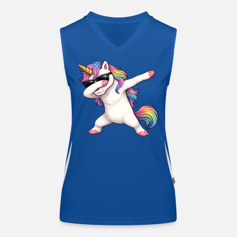Dabbing Licorne Débardeur respirant contrasté Femme