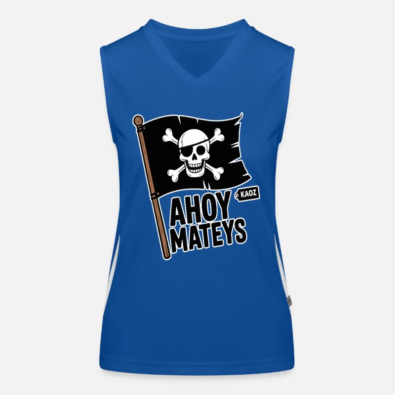 Drapeau du Crâne de Pirate Ahoy Mateys Débardeur respirant contrasté Femme