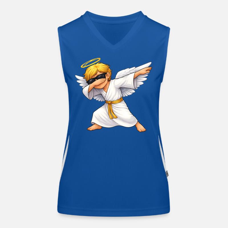 Dabbing Engel Funktionelles Kontrast-Tank Top für Frauen