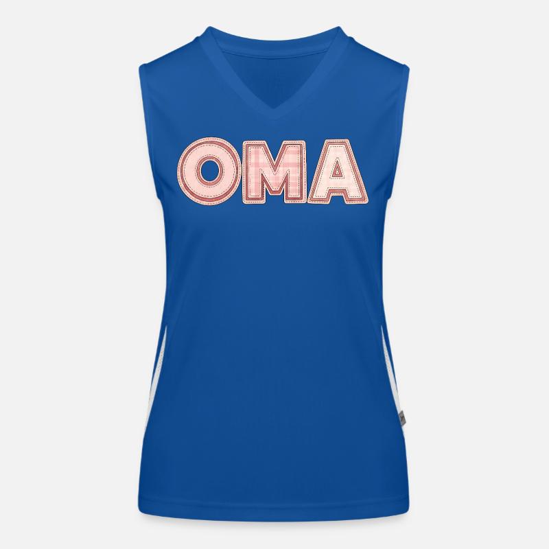 Oma Retro Schriftzug Geschenk Idee Patchwork Funktionelles Kontrast-Tank Top für Frauen