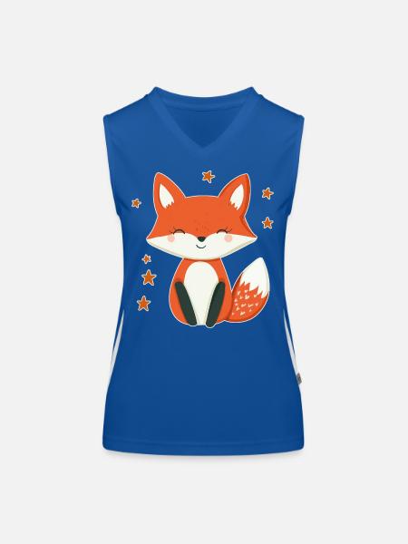 Fuchs und Sterne - Funktionelles Kontrast-Tank Top für Frauen - Royal/Weiß - Vorne