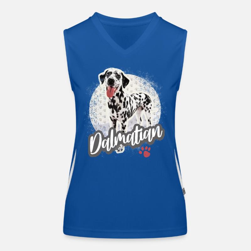 Design vintage de chiens portraits dalmatiens Débardeur respirant contrasté Femme