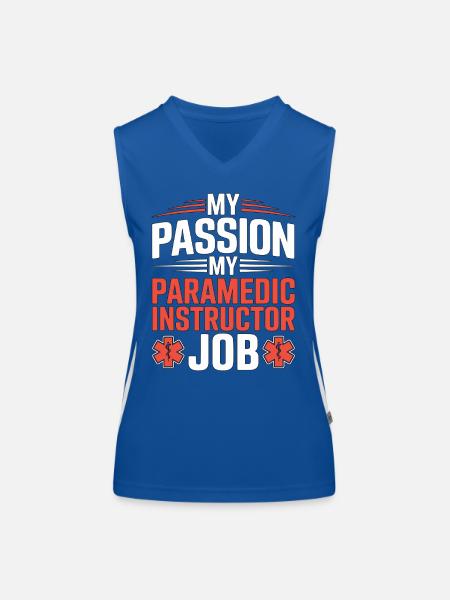 Paramedic Instructor My Passion My Emergency Care - Funktionelles Kontrast-Tank Top für Frauen - Royal/Weiß - Vorne
