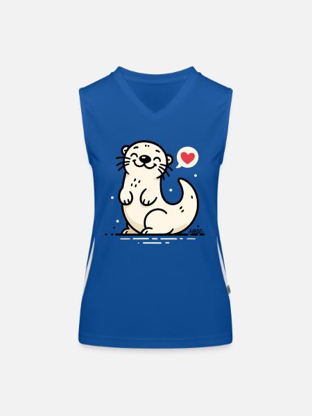 Heartlit Seal Charm - Women's Functional Contrast Tank Top - royal/white - Front