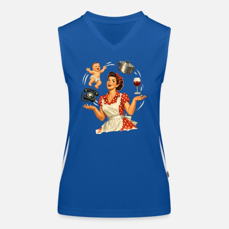 Rétro Pin-Up Mom – Illustration multitâche Débardeur respirant contrasté Femme