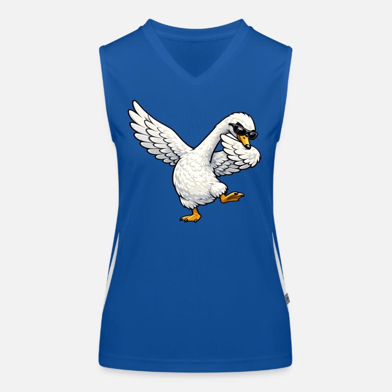 Dabbing Schwan Funktionelles Kontrast-Tank Top für Frauen