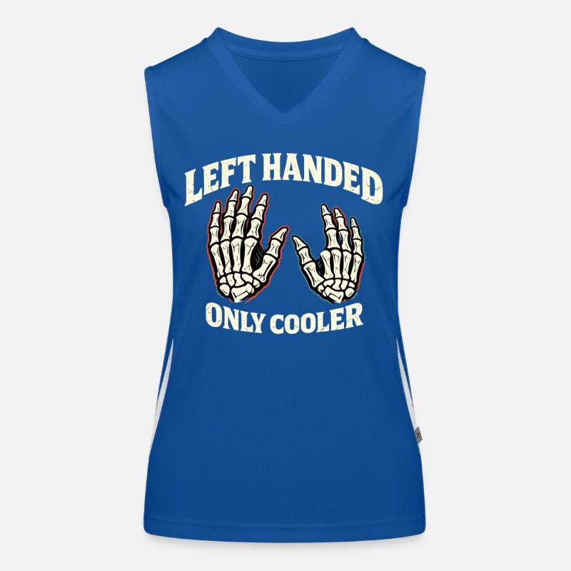 Left Handed Only Cool Skeleton Hands Women's Functional Contrast Tank Top