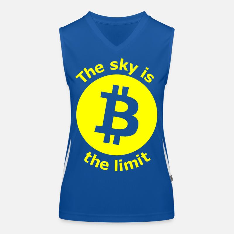 Motif du ciel jaune Bitcoin Débardeur respirant contrasté Femme