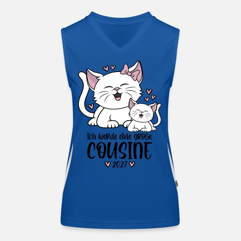 Ich werde eine große Cousine 2027 Katzen Funktionelles Kontrast-Tank Top für Frauen