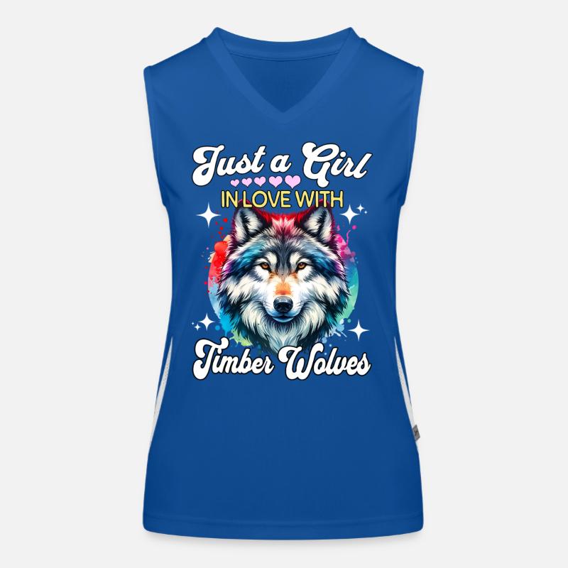 Gray Wolf Girl Timber Wolf Women's Functional Contrast Tank Top
