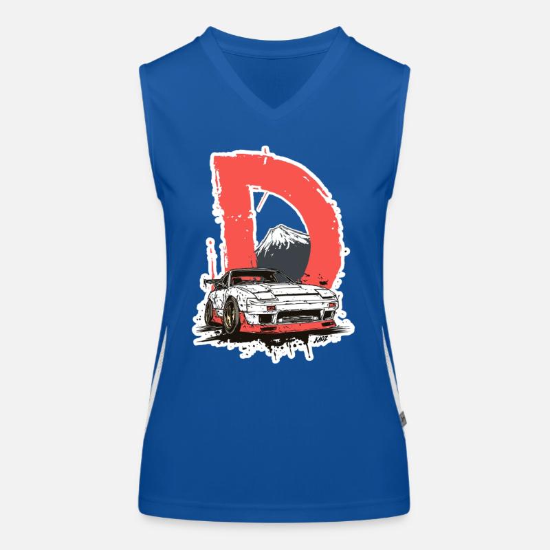 D Drift Mount Fuji Car Graphic Women's Functional Contrast Tank Top