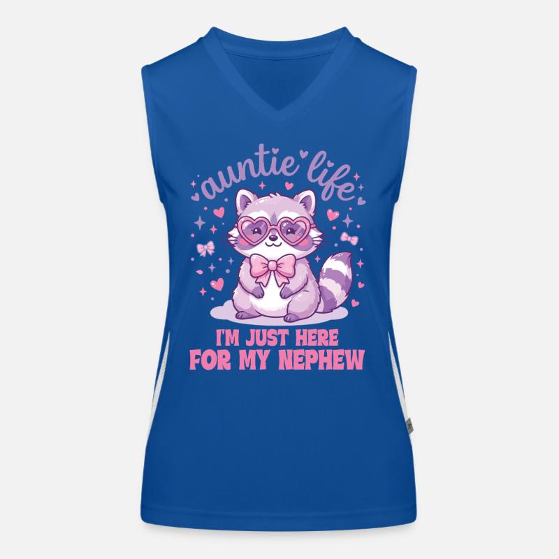 Tante, ich bin nur wegen meines Neffen hier. Funktionelles Kontrast-Tank Top für Frauen
