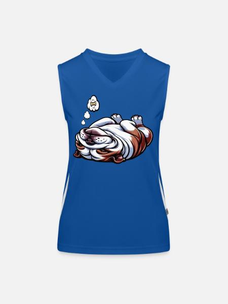English Bulldog Bully Bully Owner Bullyfan - Women's Functional Contrast Tank Top - royal/white - Front