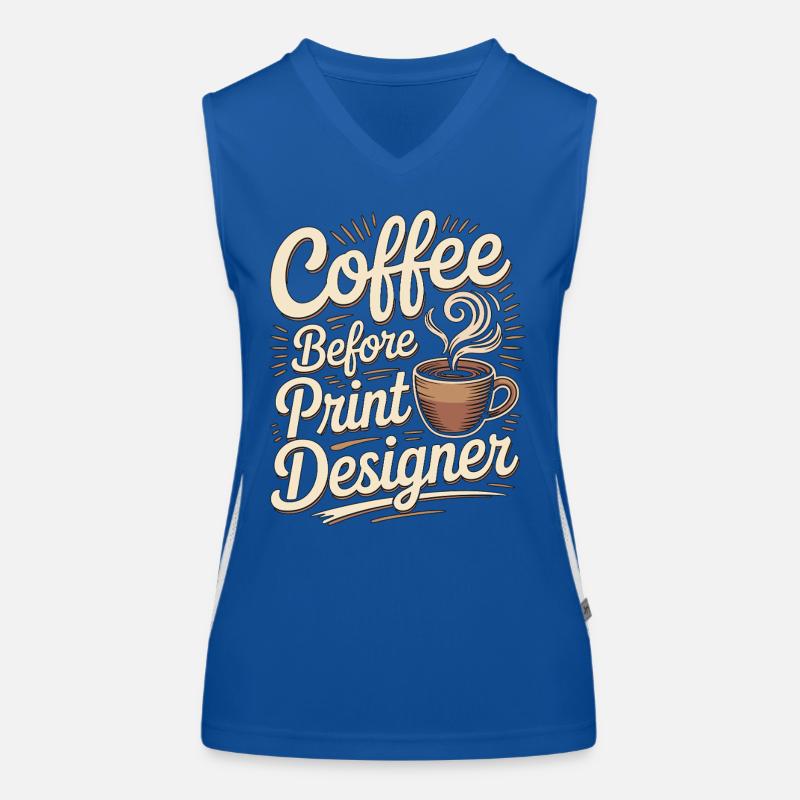 Designer d’estampes Café Graphiste Passionné de café Débardeur respirant contrasté Femme
