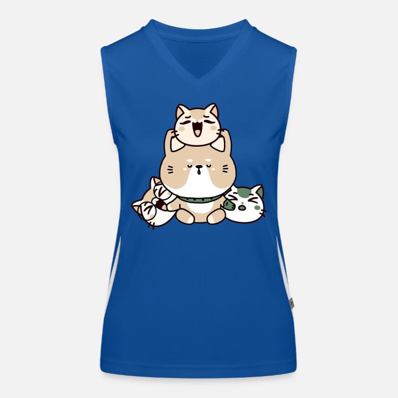 Chat de méditation Kawaii Zen avec prothèse de main Débardeur respirant contrasté Femme