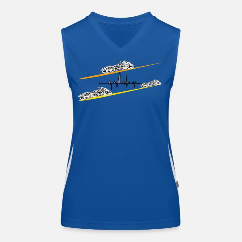 Chopper Motorrad Herzschlag Funktionelles Kontrast-Tank Top für Frauen