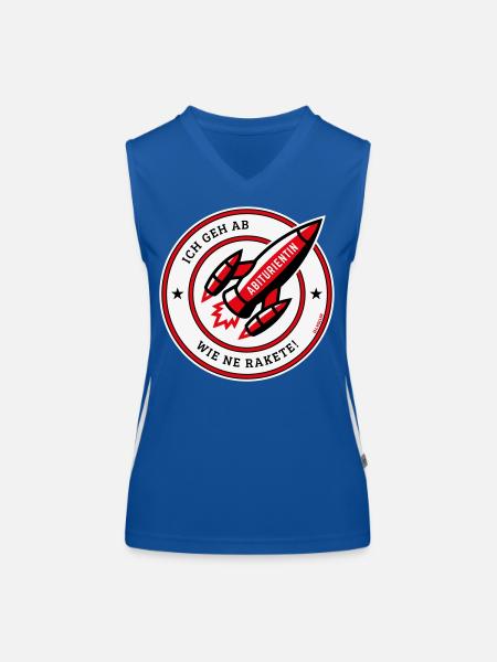 Abiturientin – Ich Geh Ab Wie Ne Rakete! (POS Red) - Funktionelles Kontrast-Tank Top für Frauen - Royal/Weiß - Vorne