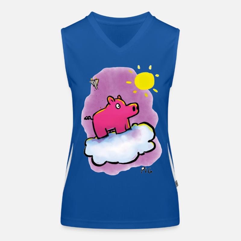 Warpig on a cloud Women's Functional Contrast Tank Top
