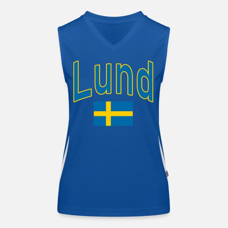 Lund schweden flagge Funktionelles Kontrast-Tank Top für Frauen