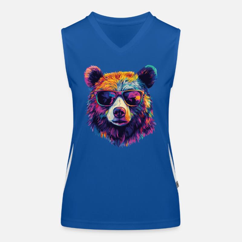 Bär Sonnenbrille Funktionelles Kontrast-Tank Top für Frauen