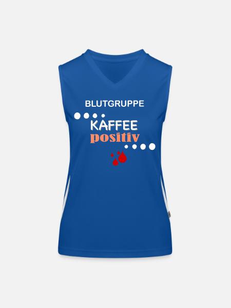 KAFFEEpositiv - Funktionelles Kontrast-Tank Top für Frauen - Royal/Weiß - Vorne