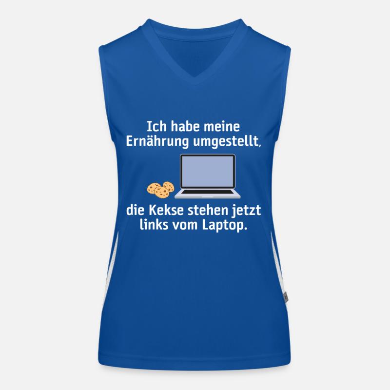 Nerd Spruch Ernährung Funktionelles Kontrast-Tank Top für Frauen